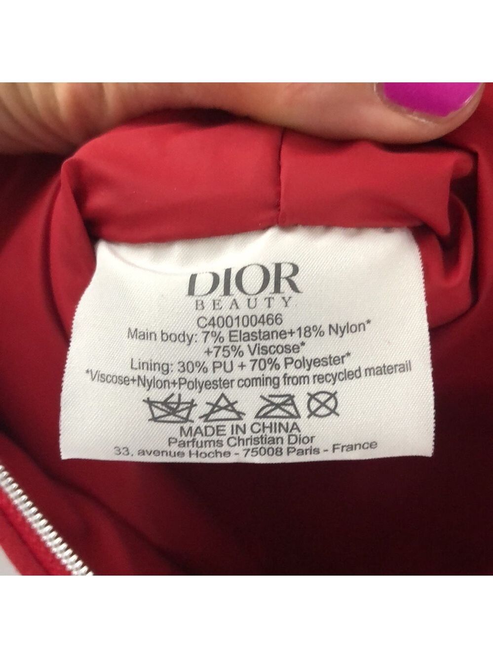 Dior Beauty Makeup Logo Small Luxury Pouch Gift Authentic Red - Picture 15 of 17